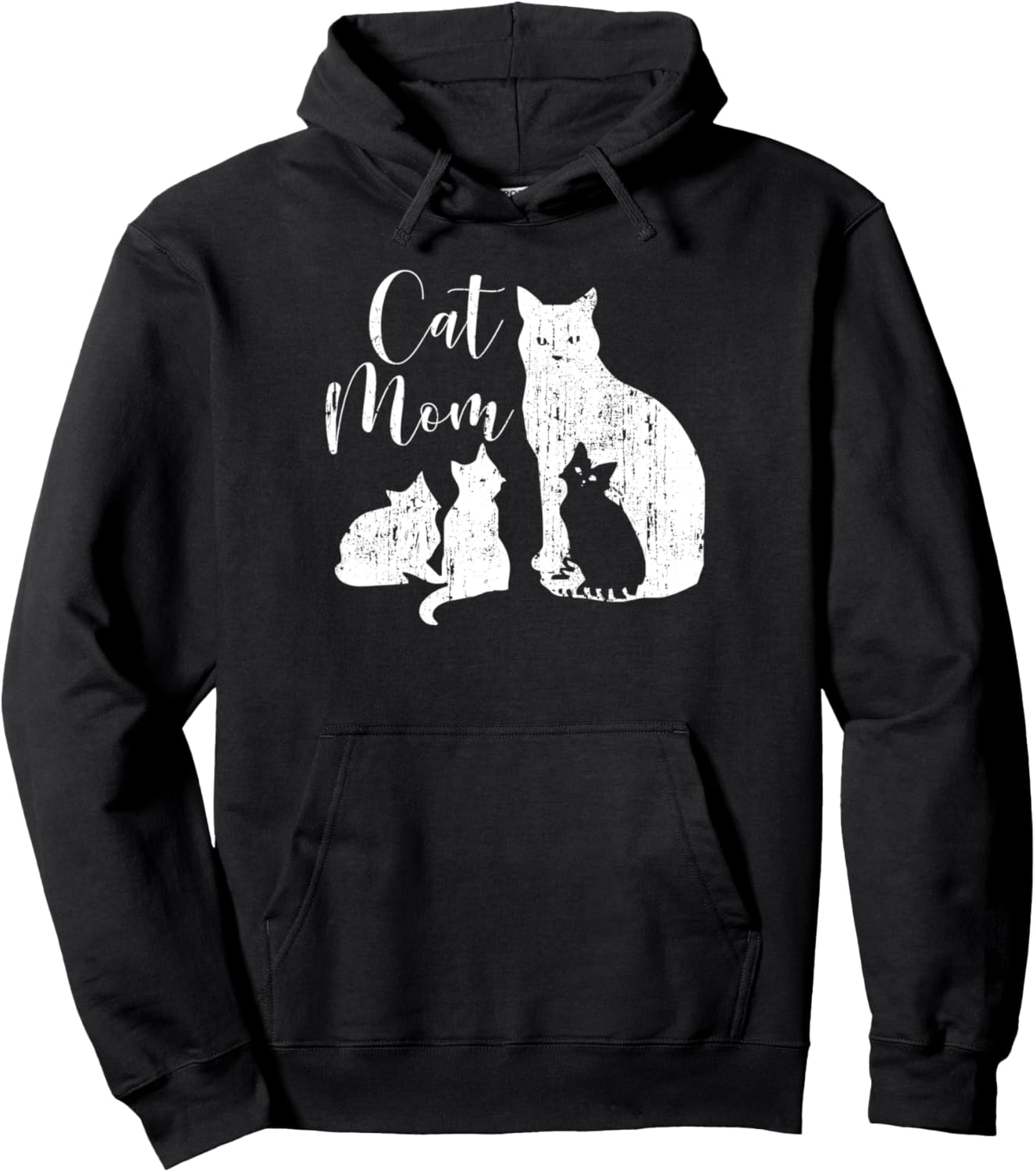 CAT MOM Mama Cat &amp; Kittens Retro Vintage Women Mother Aunt Pullover Hoodie