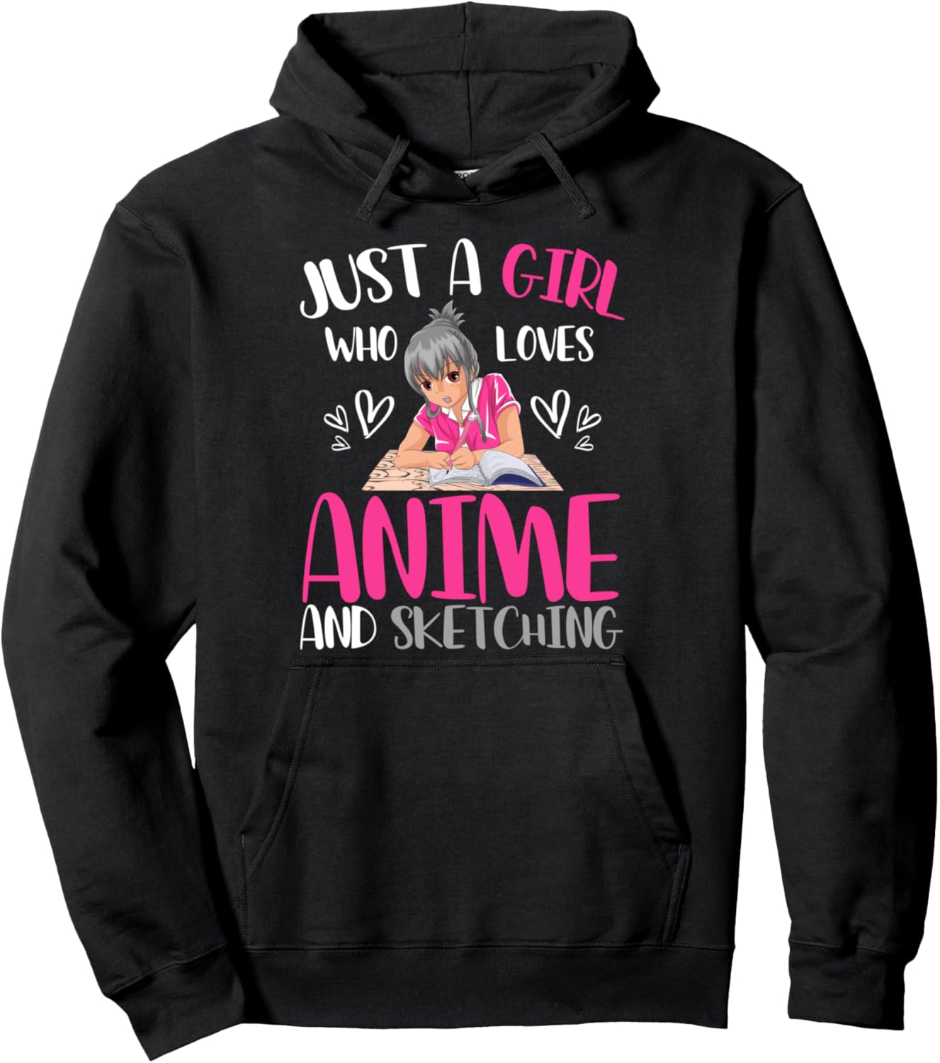 Sketching Doodling Artist Women Girls Gift Kawaii Anime Pullover Hoodie