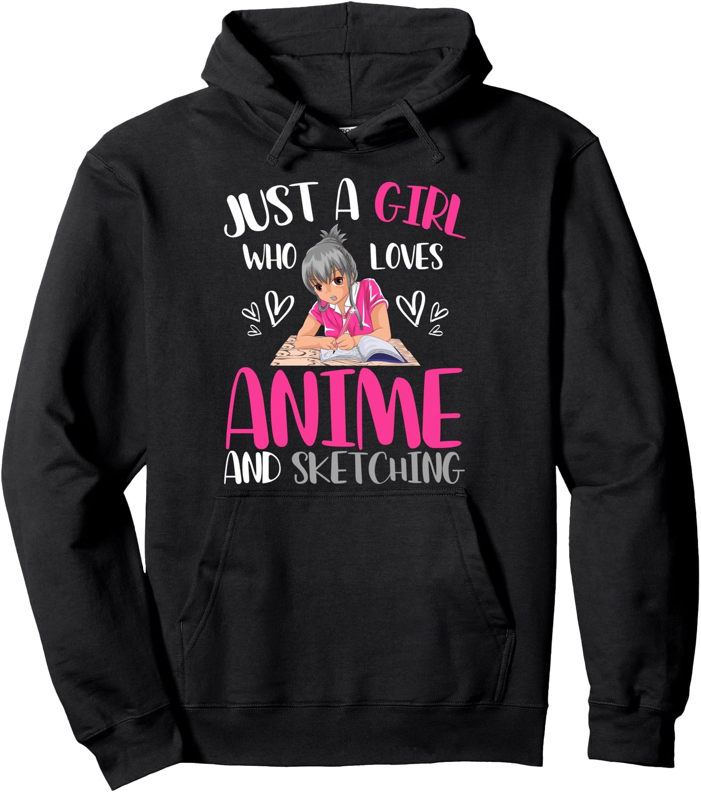 Sketching Doodling Artist Women Girls Gift Kawaii Anime Pullover Hoodie
