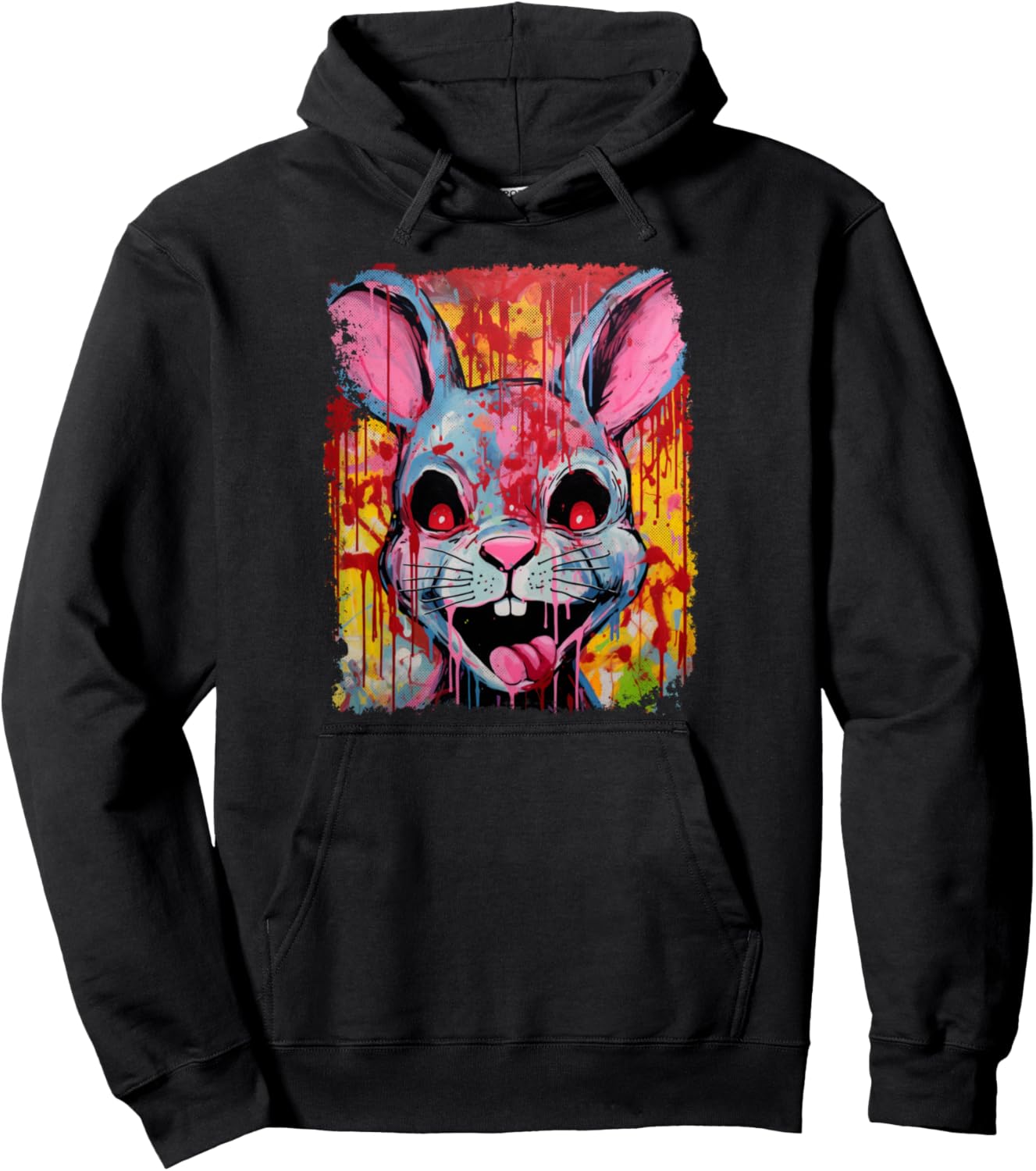 Scary Bunny Halloween Design Pullover Hoodie