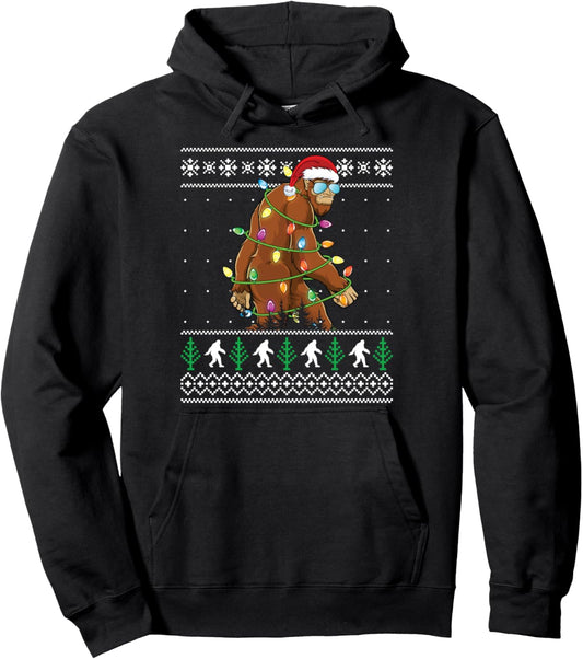 Christmas Bigfoot Men Funny Ugly Xmas Sweater Pullover Hoodie
