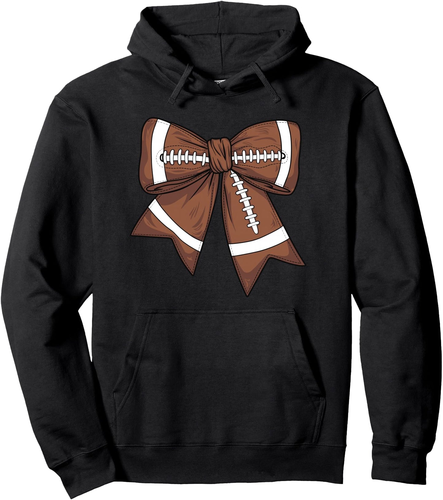 Coquette Bow Football For Women Girls Football Mom Mama Cute Pullover Hoodie