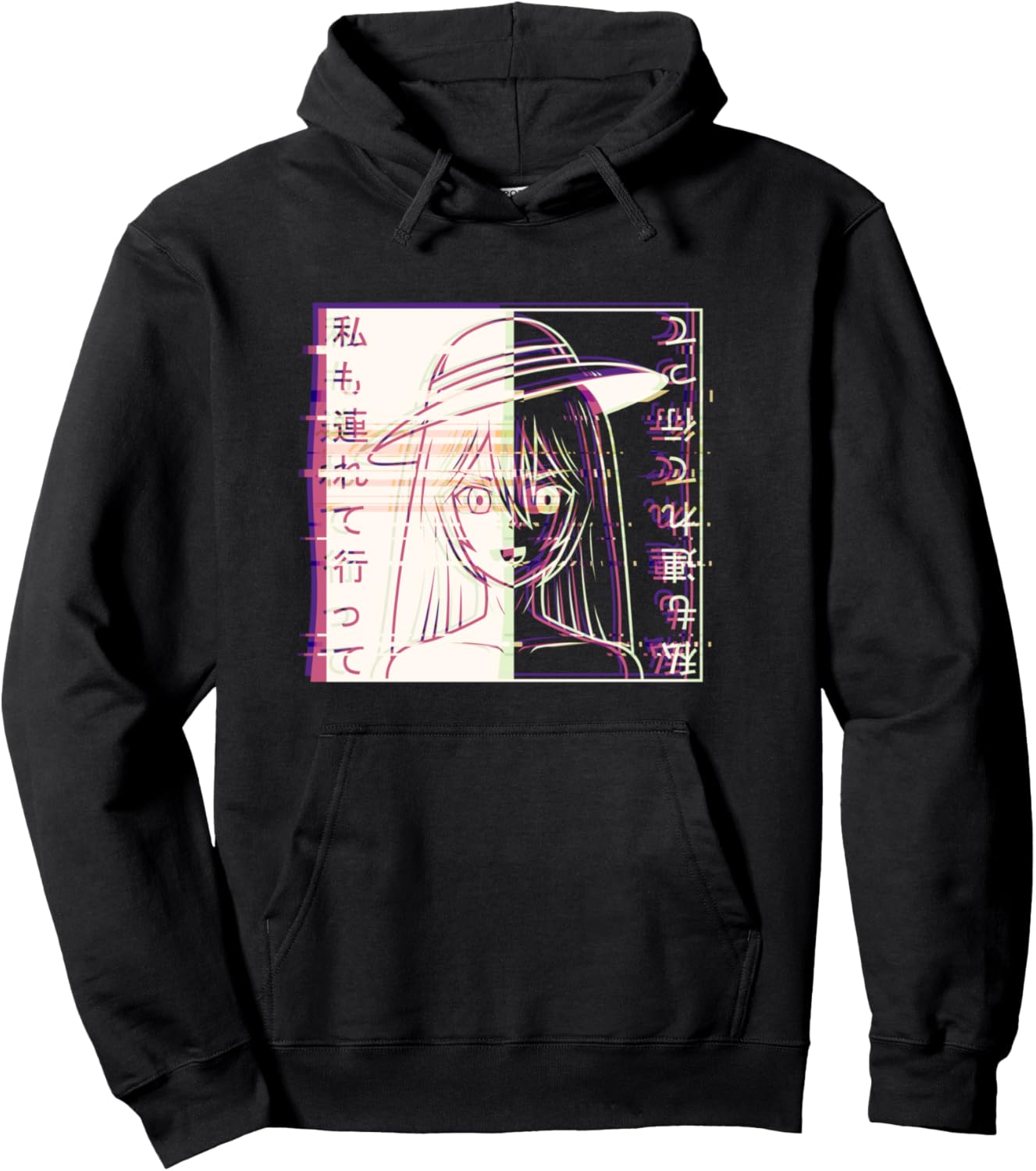 Aesthetic Vaporwave Waifu Anime Girl Pullover Hoodie