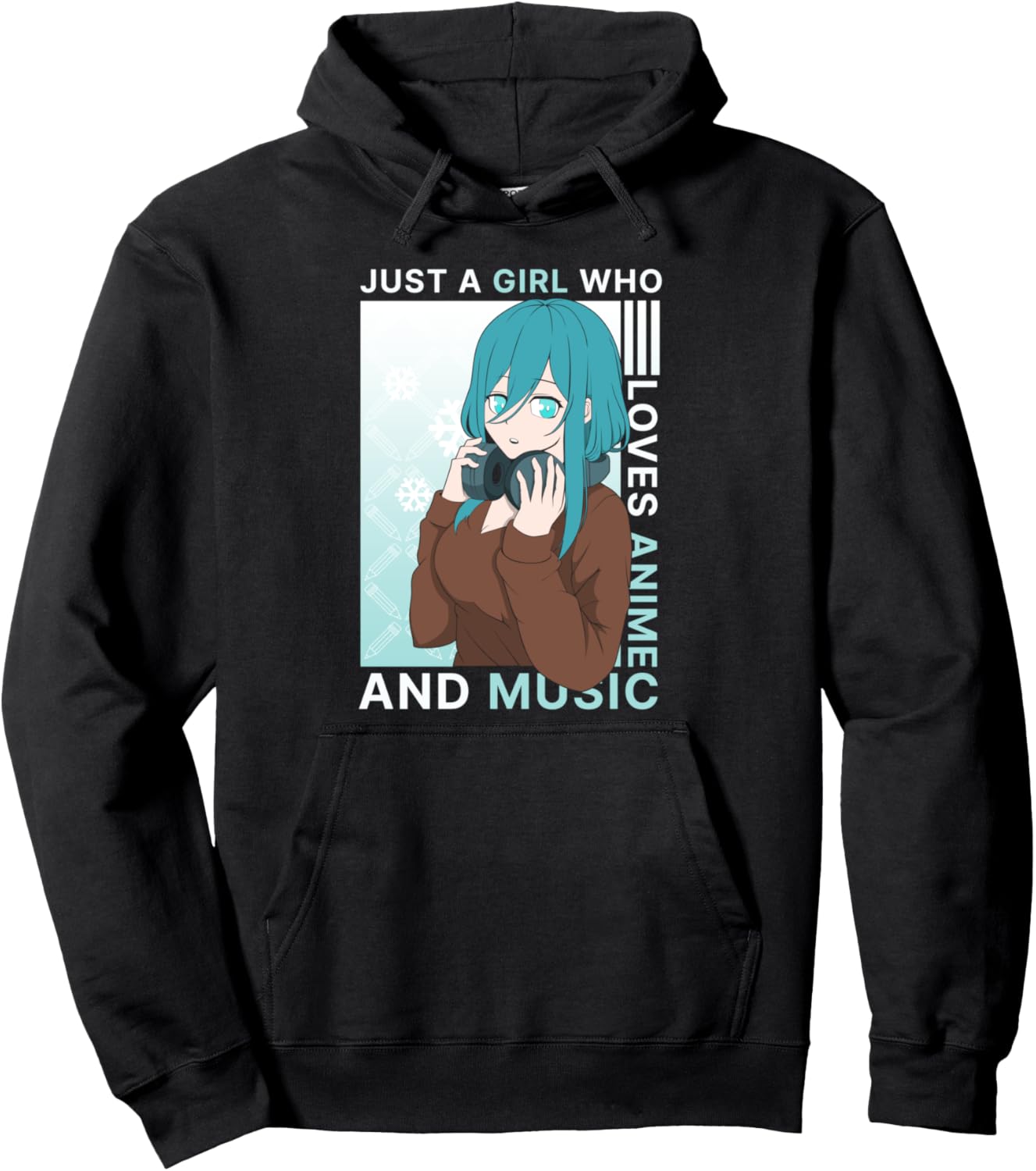 Kawaii Anime Girl Anime and Music Japanese Otaku Anime Girl Pullover Hoodie