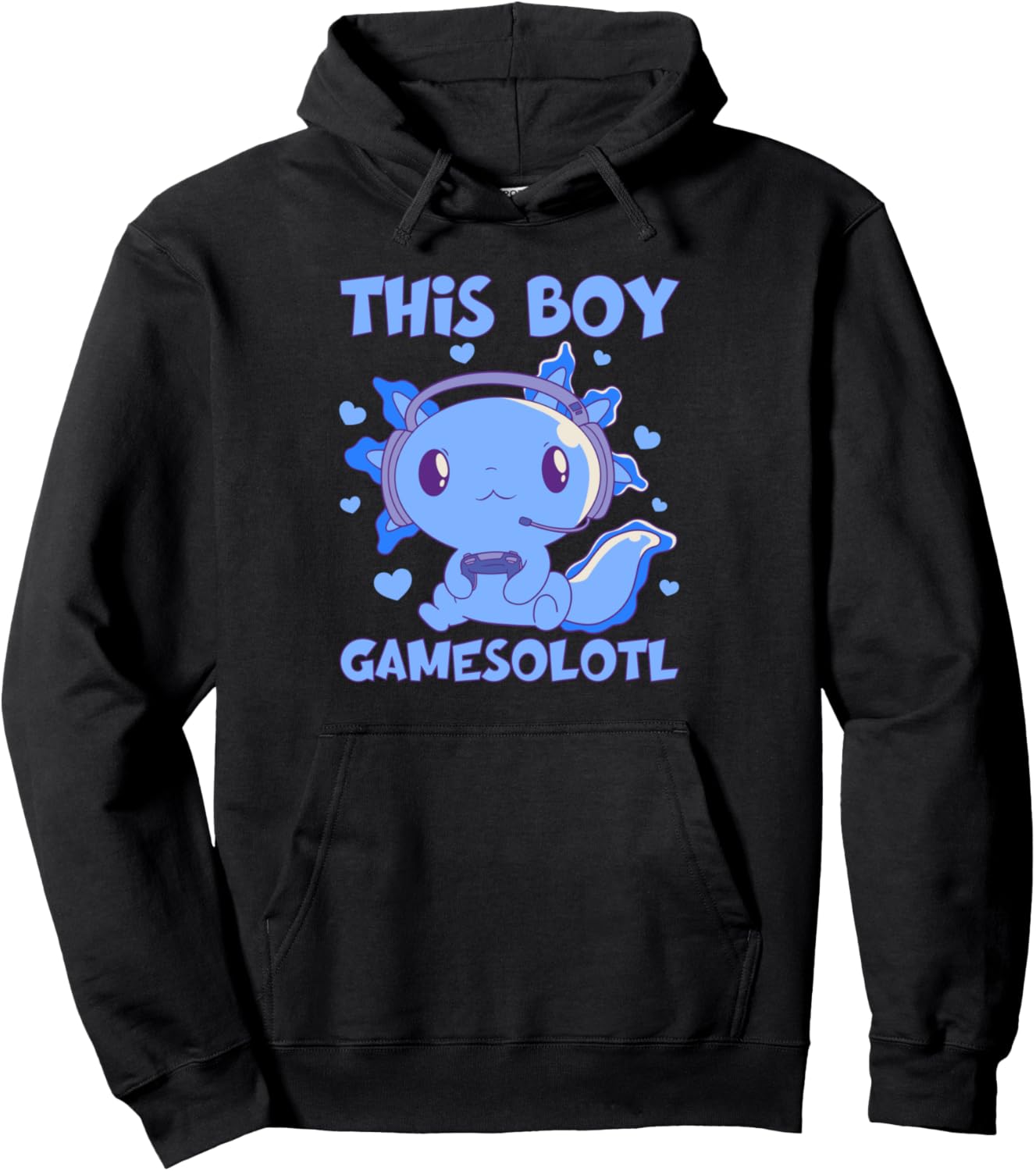 This Boy Gamesolotl Axolotl Video Gamer Boy Kawaii Anime Pullover Hoodie