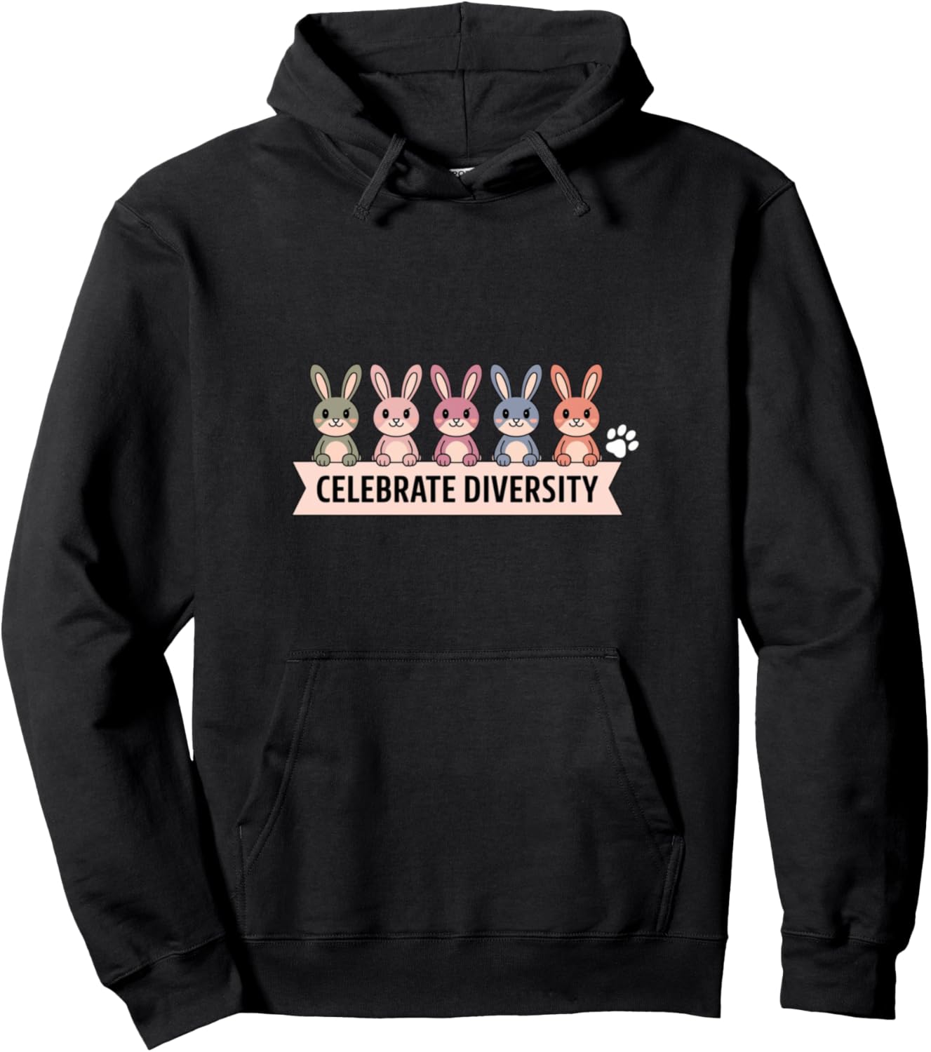 Celebrate Diversity Cute Pet Bunny Shirt for Rabbit Lovers Pullover Hoodie