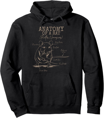 Anatomy of Rat T-shirt for rat lovers and pet rat owners Pullover Hoodie