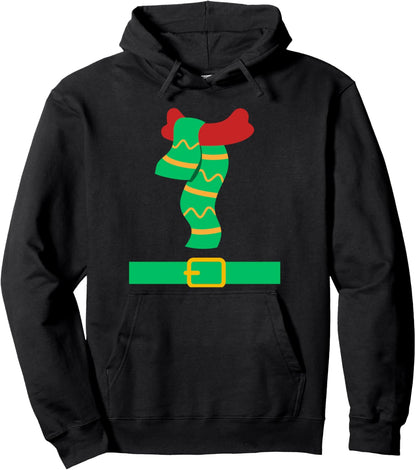 Christmas Black Tie NYE 2024 Dress Up Winter Necktie Xmas Pullover Hoodie
