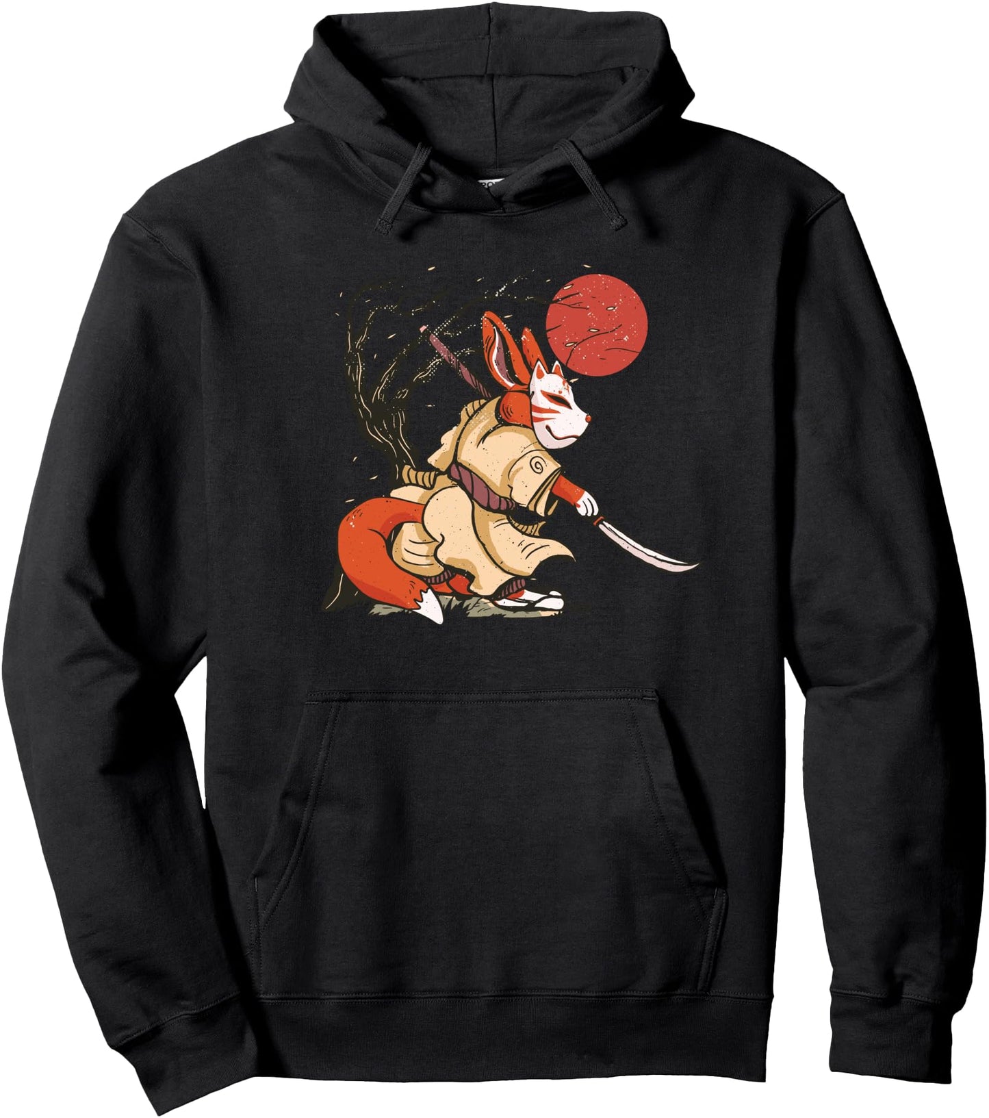 Kitsune Nine-Tailed Fox Spirit Kumiho Kurama Anime Japanese Pullover Hoodie