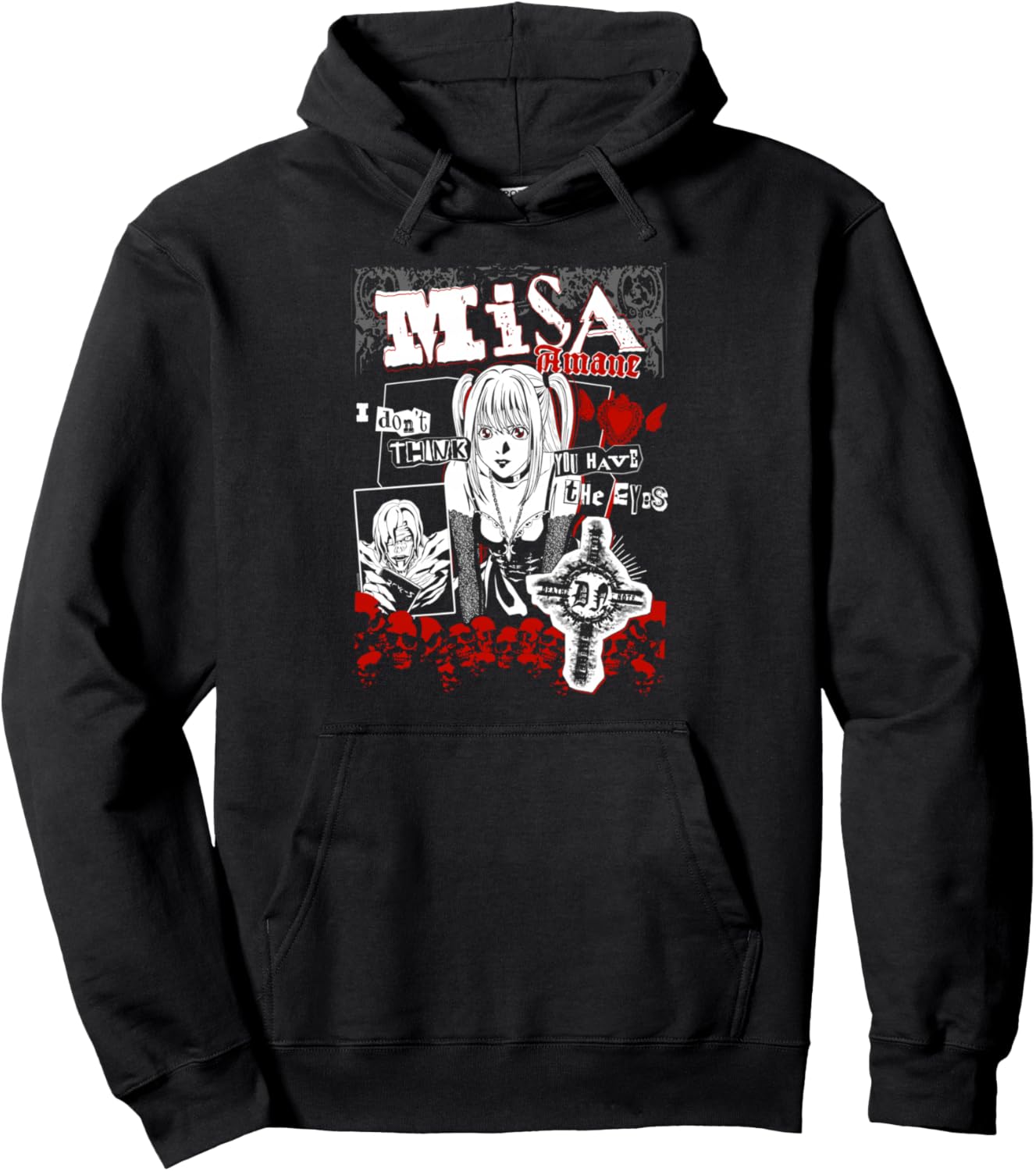 Death Note Misa Amane Punk Zine Collage Anime Pullover Hoodie