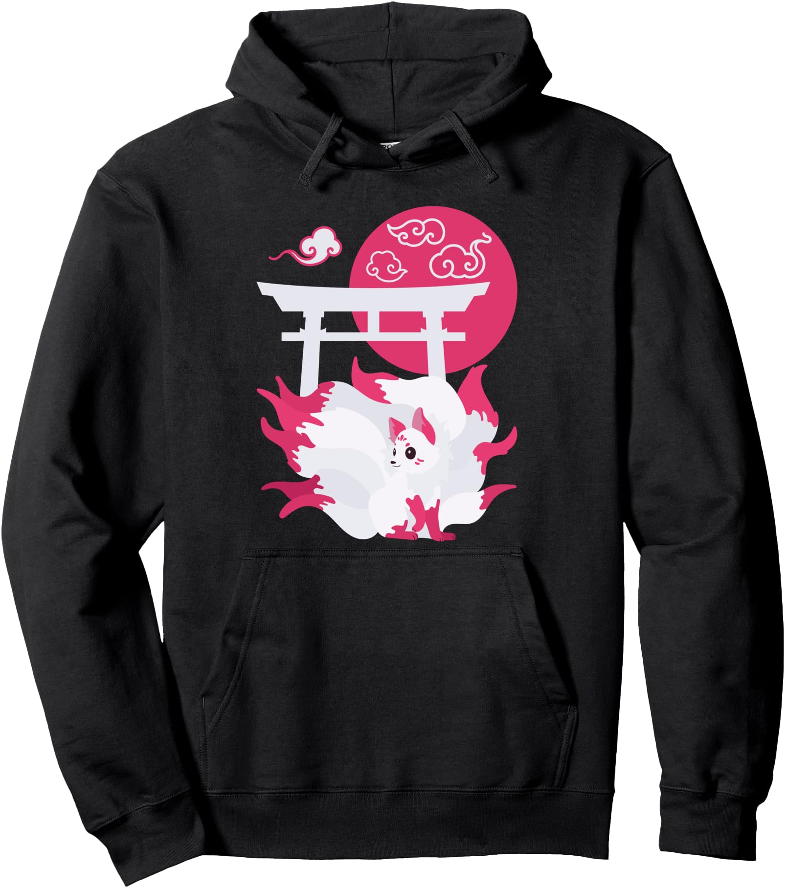 Nine-tailed Fox Kitsune Japanese Anime Pullover Hoodie