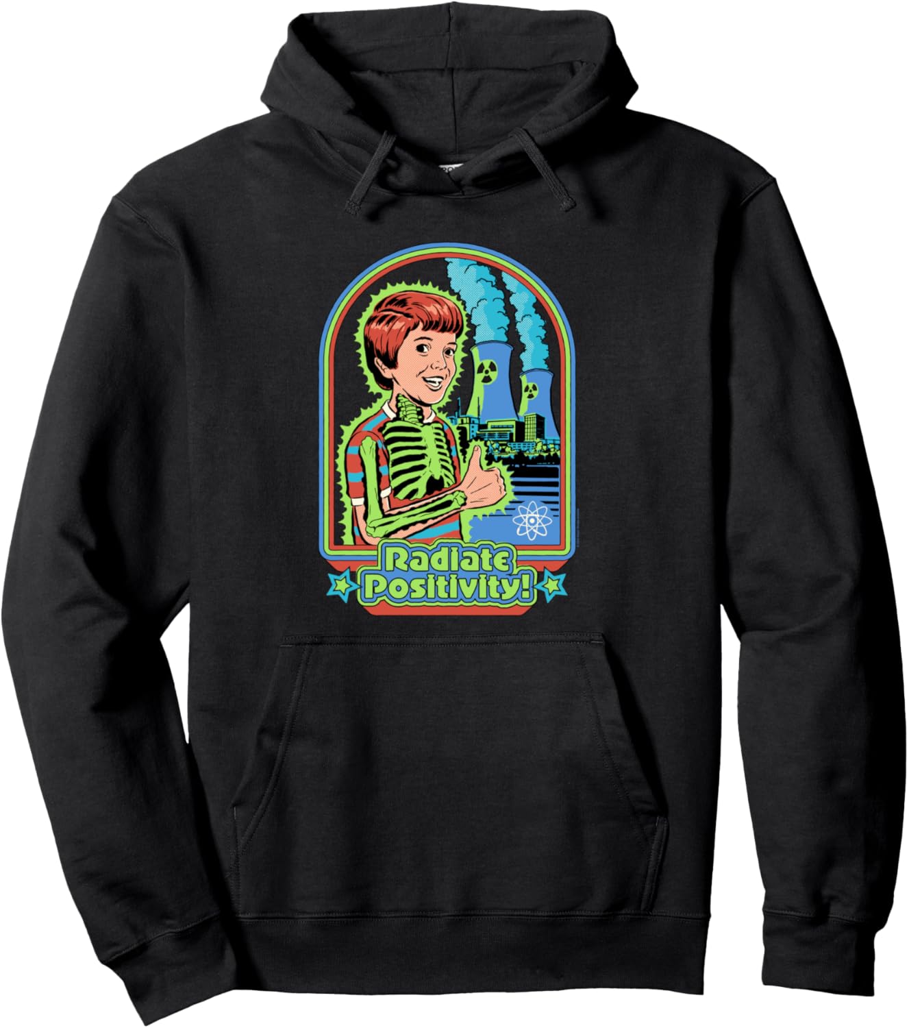 Steven Rhodes Radiate Positivity Radioactive Dark Humor Pullover Hoodie