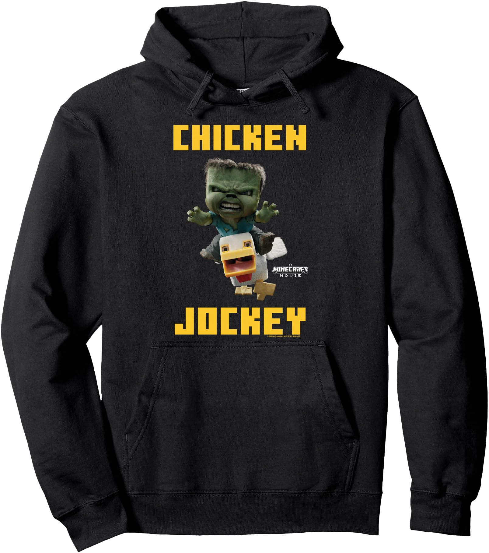 A Minecraft Movie Chicken Jockey Baby Zombie Logo Pullover Hoodie