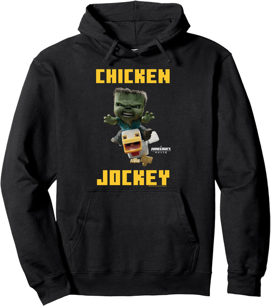 A Minecraft Movie Chicken Jockey Baby Zombie Logo Pullover Hoodie