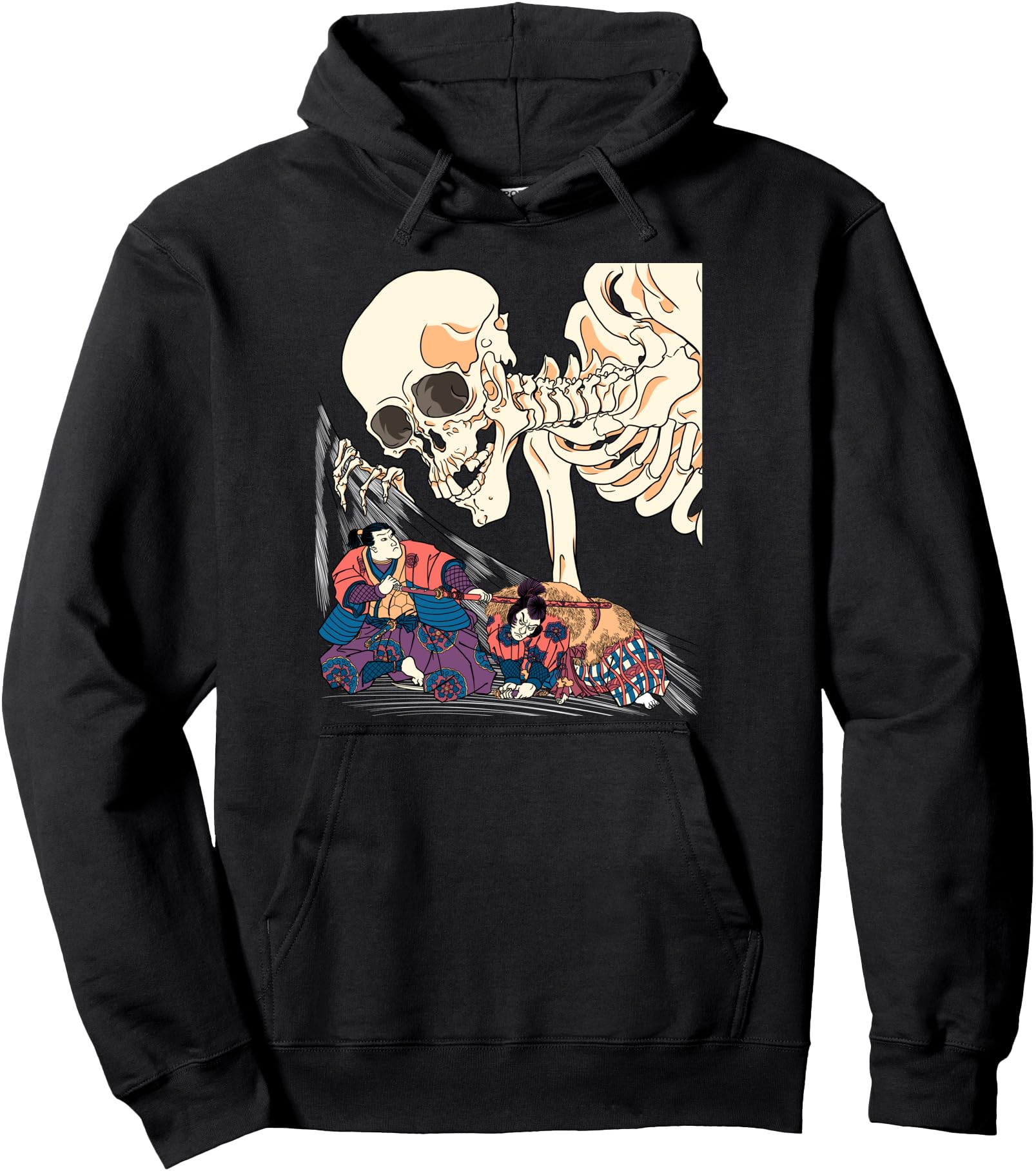 Kuniyoshi Samurai Killing Skeleton Spectre ukiyo-e Japanese Pullover Hoodie