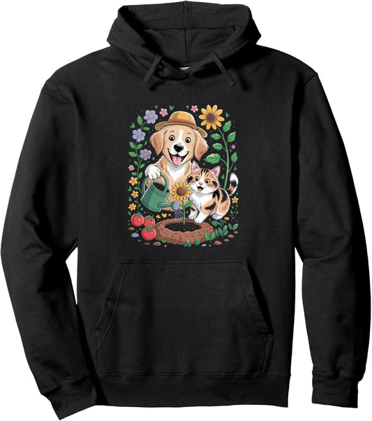 Cat And Dog Mom Fur Mama in the Garden Pullover Hoodie