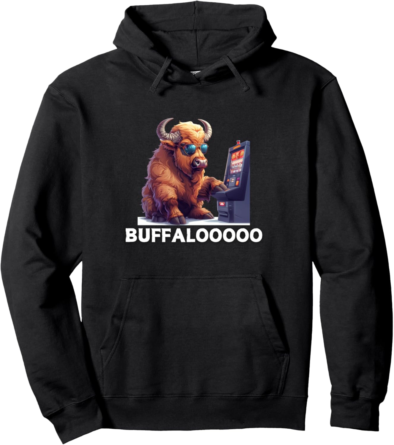 Lucky Buffalo Casino Slot Machine Funny BUFFALOOOOO Gambling Pullover Hoodie