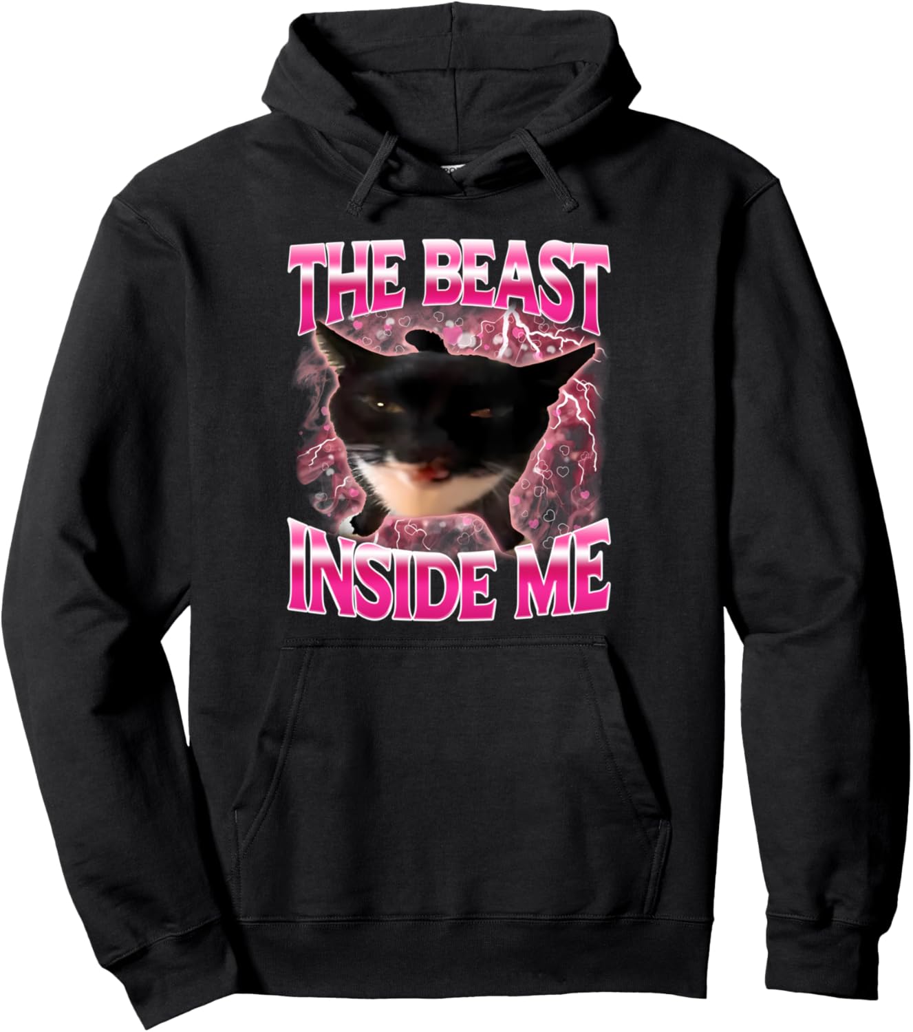 The Beast Inside Me Funny Cat Meme For Men Women Kids Pullover Hoodie