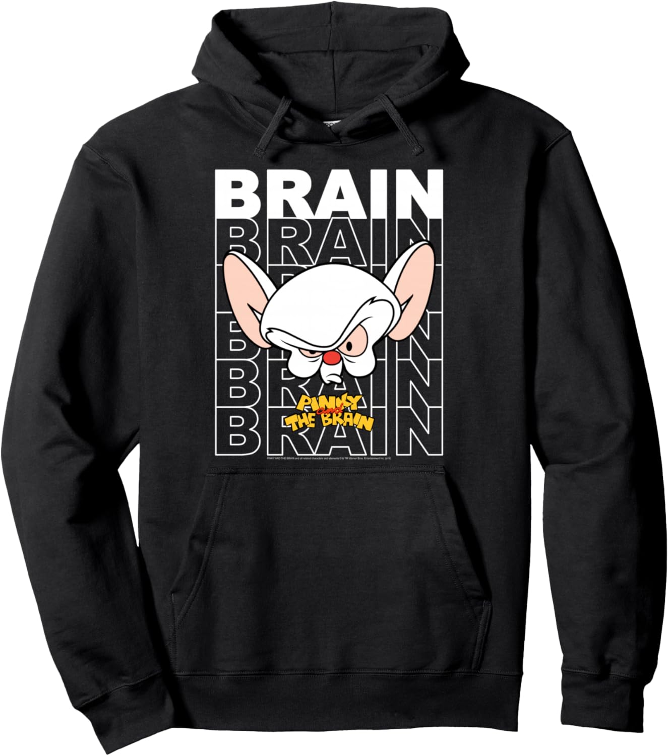 Pinky And The Brain Text Stack Big Face Pullover Hoodie