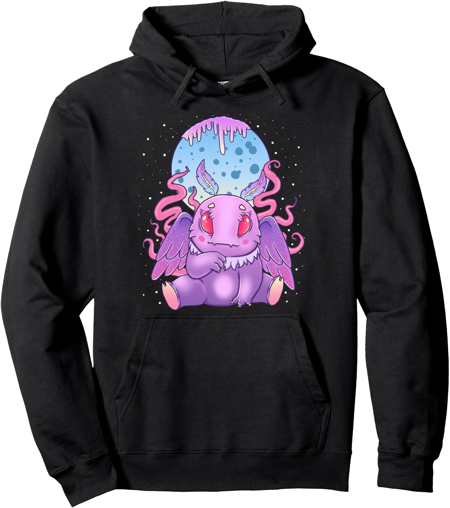 Kawaii Pastel Goth Cute Creepy Cryptid Mothman Pullover Hoodie