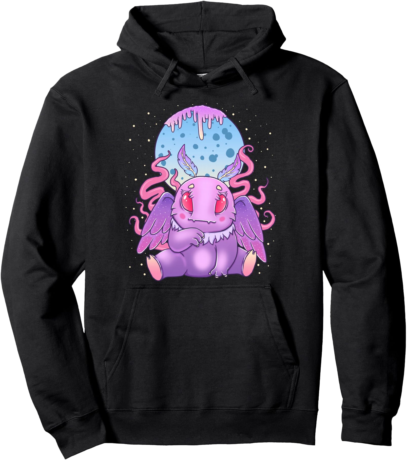 Kawaii Pastel Goth Cute Creepy Cryptid Mothman Pullover Hoodie