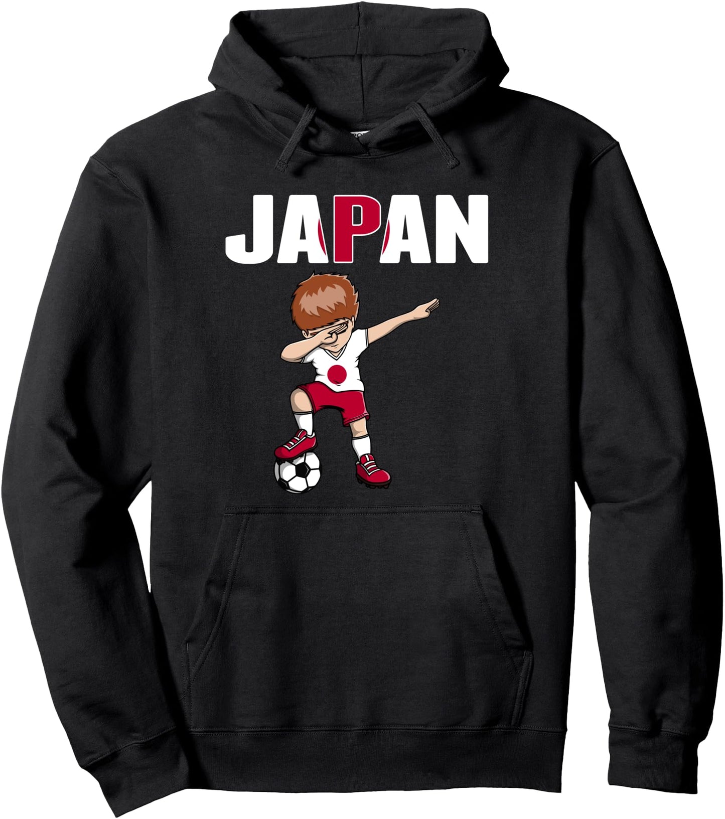 Dabbing Soccer Boy Japan Soccer Fans Jersey Japanese Flag Pullover Hoodie