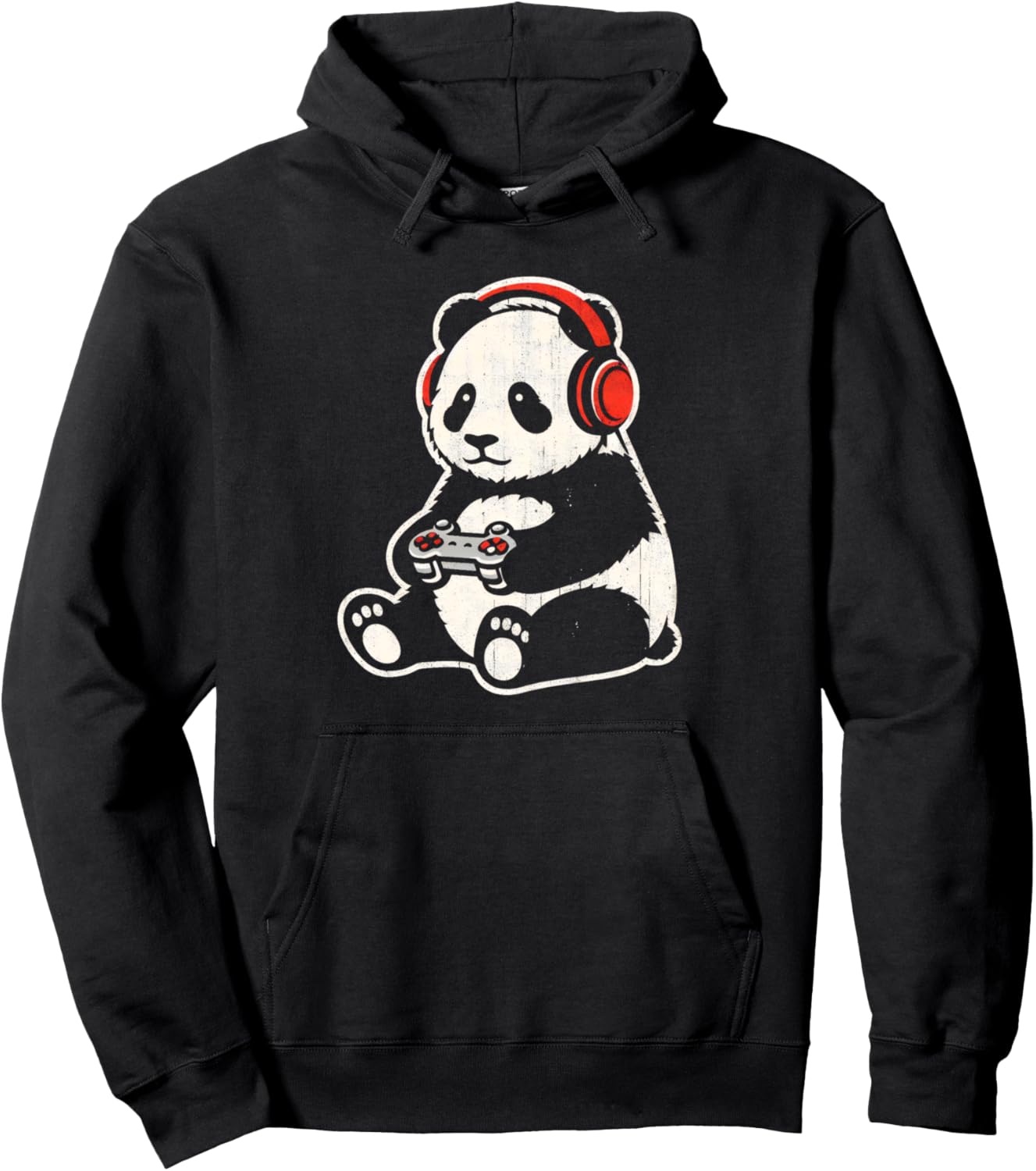 Christmas Gamer Panda Xmas Gaming Men Boys Kids Teens Funny Pullover Hoodie