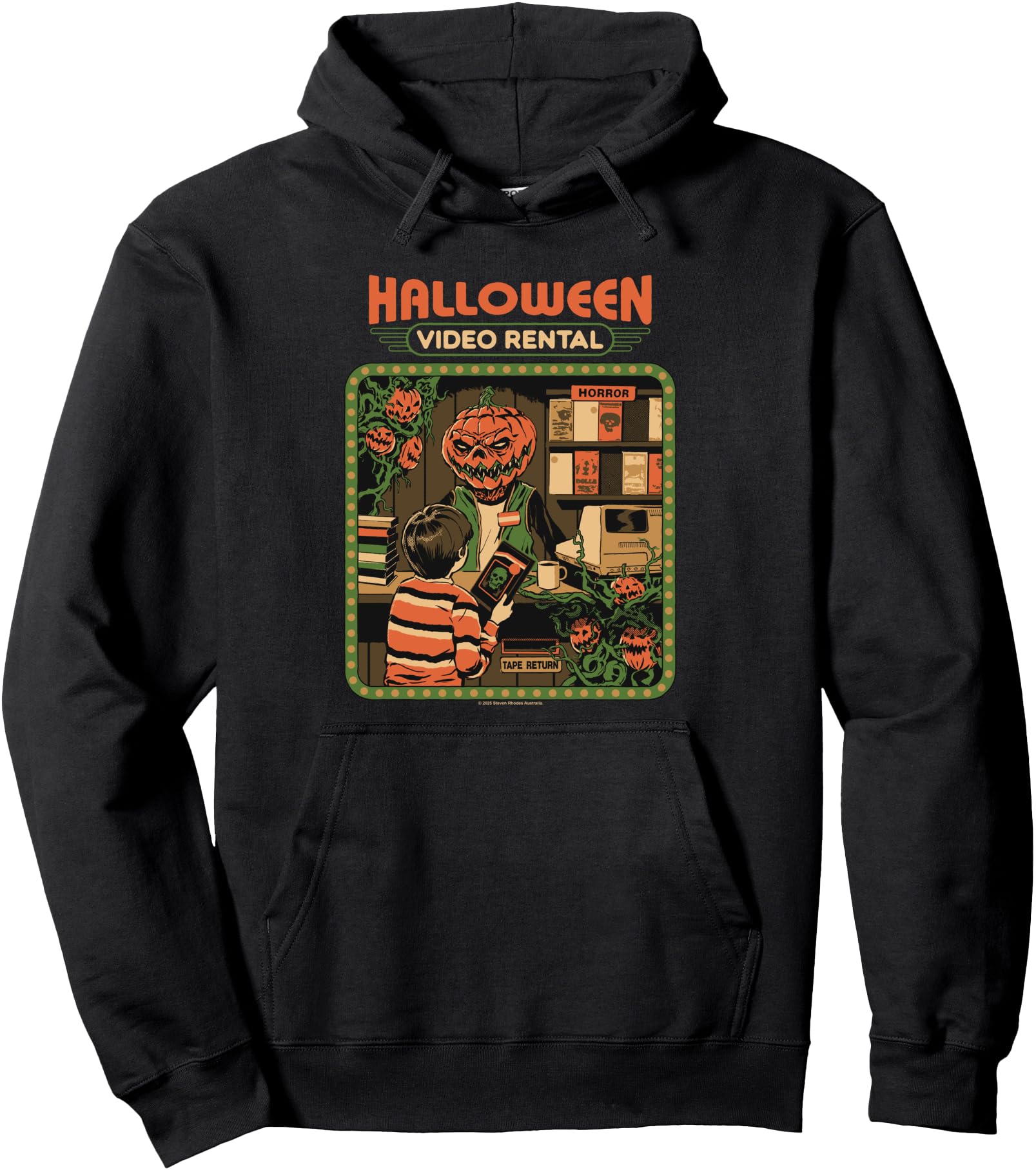 Video Rental Halloween Sarcastic Vintage Funny Adult Humor Pullover Hoodie