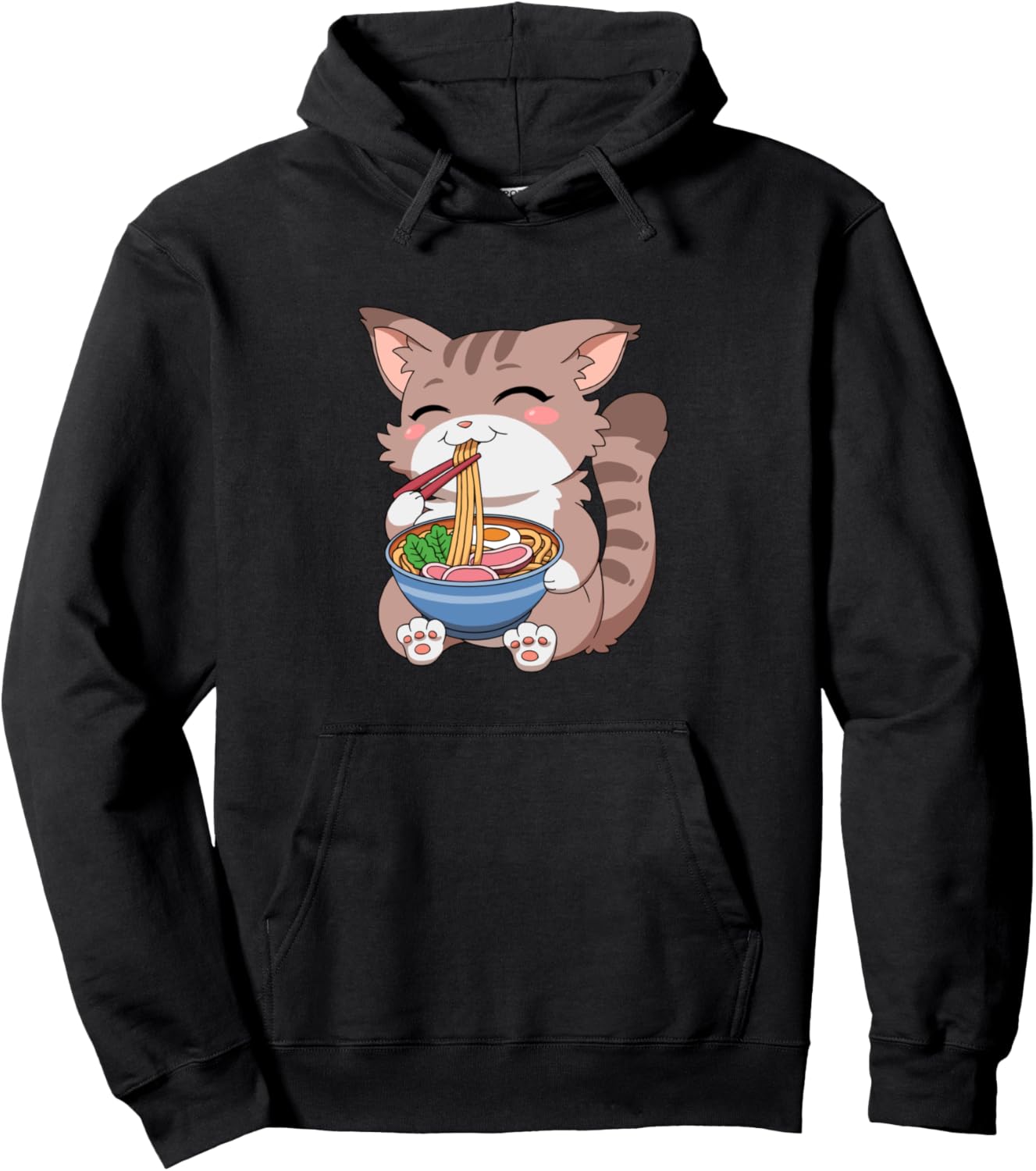 Cat Ramen Tshirt Japanese Kawaii Anime Pullover Hoodie