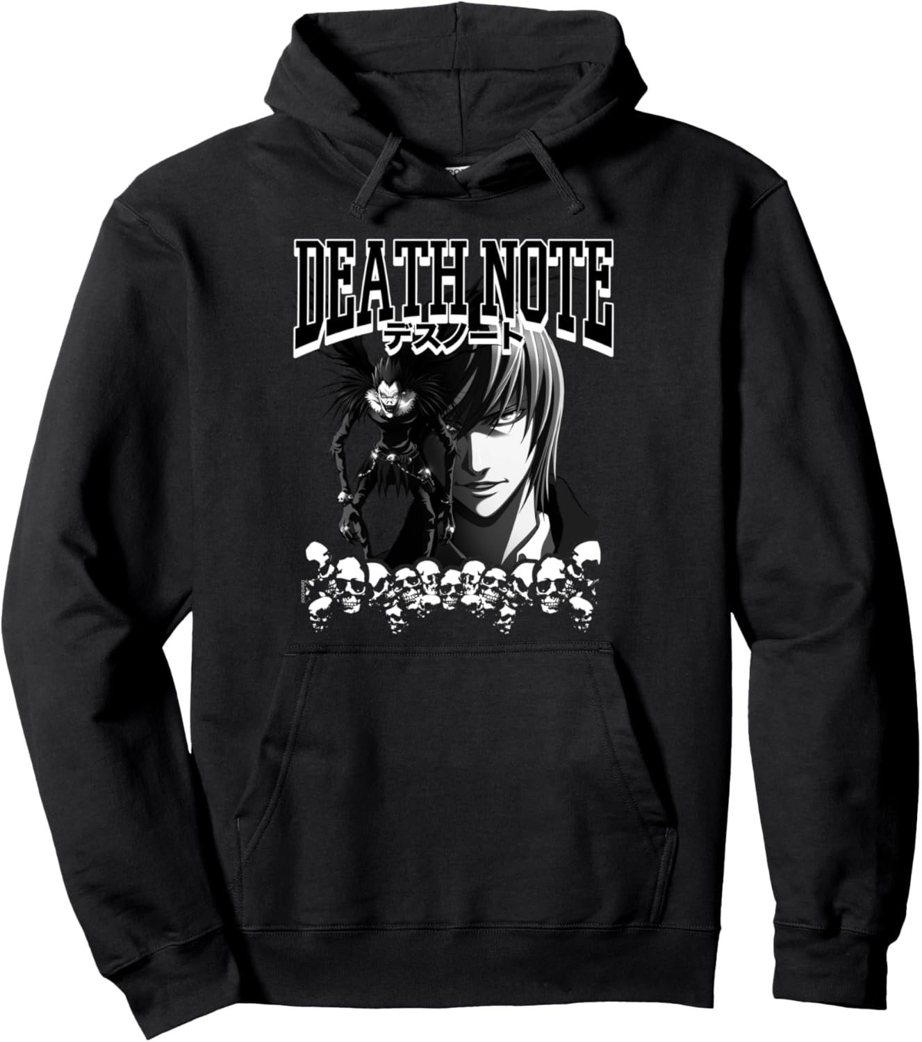 Death Note Athletic Logo Ryuk and Light Anime Pullover Hoodie