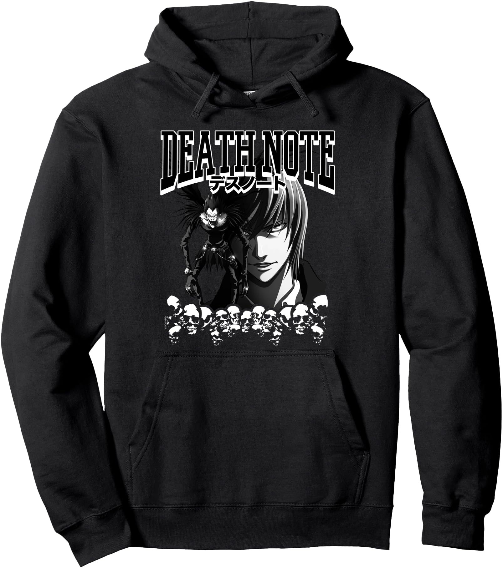 Death Note Athletic Logo Ryuk and Light Anime Pullover Hoodie