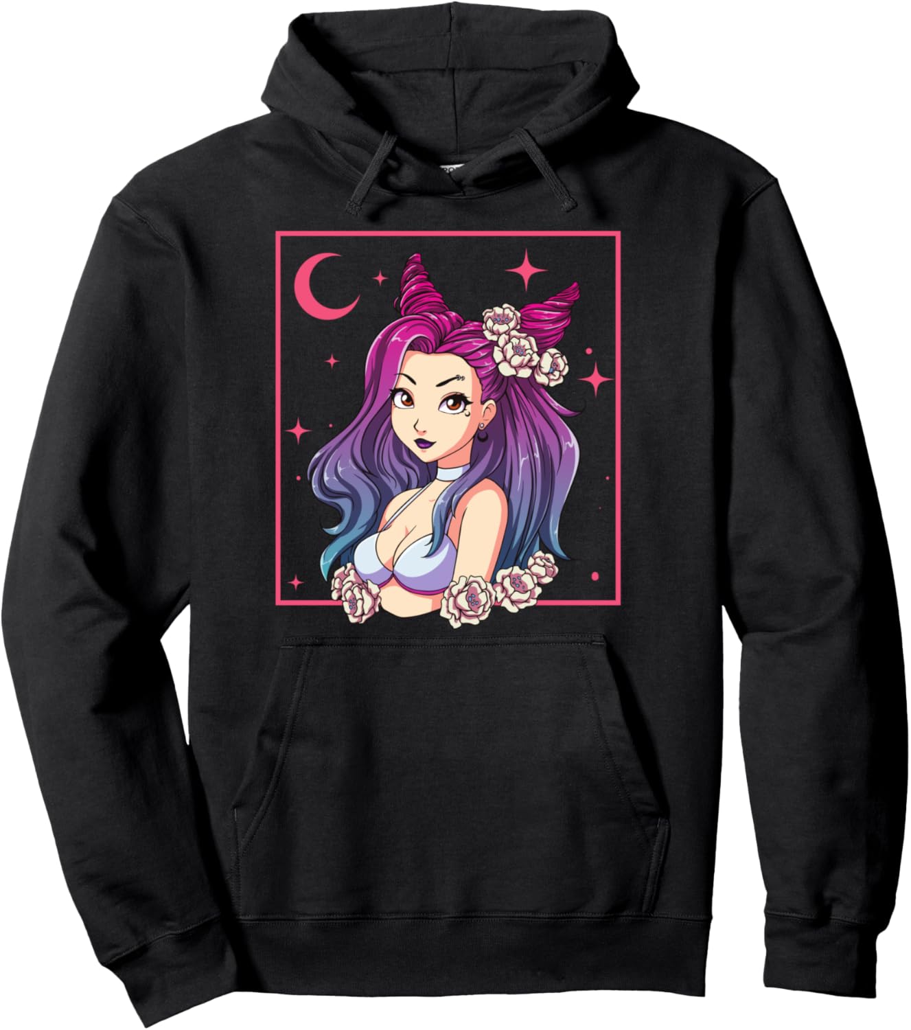 Japanese Japan Goth Anime Girl Kaiju Gothic Anime Pullover Hoodie