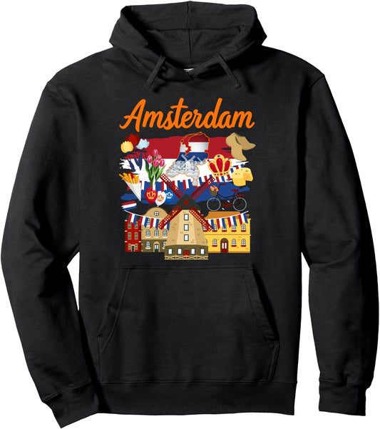 Amsterdam Outfit Idea For & Holland Netherlands Flag Pullover Hoodie