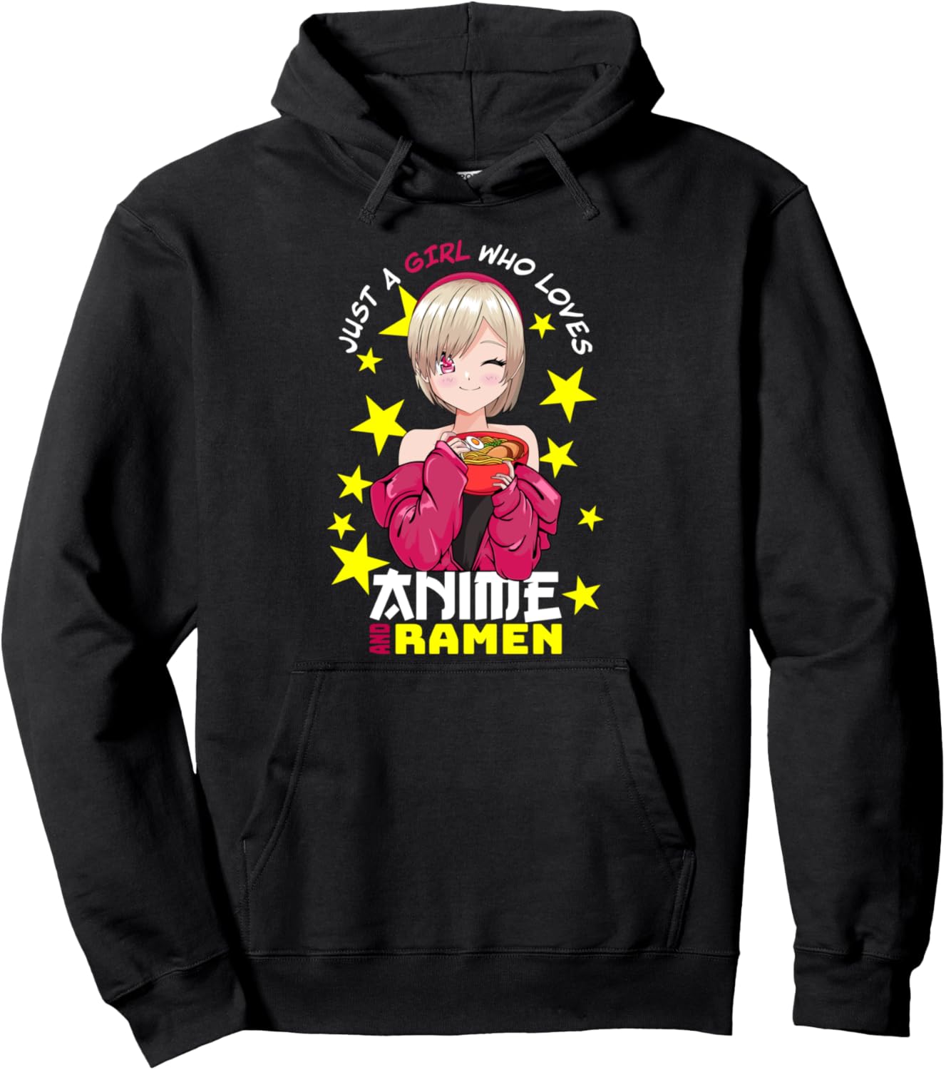 Kawaii Manga Gift - Just a Girl Who Loves Anime And Ramen Pullover Hoodie