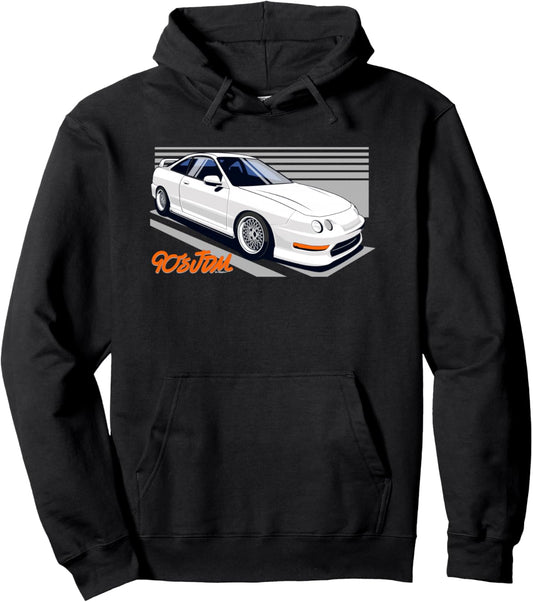 90s JDM DC Car Graphic Pullover Hoodie