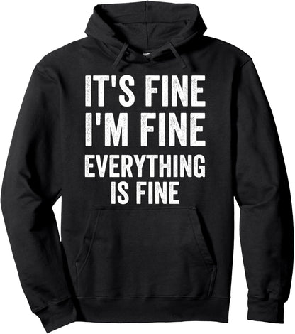 Christmas Lights I'm Fine Everything Is Fine Ugly Christmas Pullover Hoodie