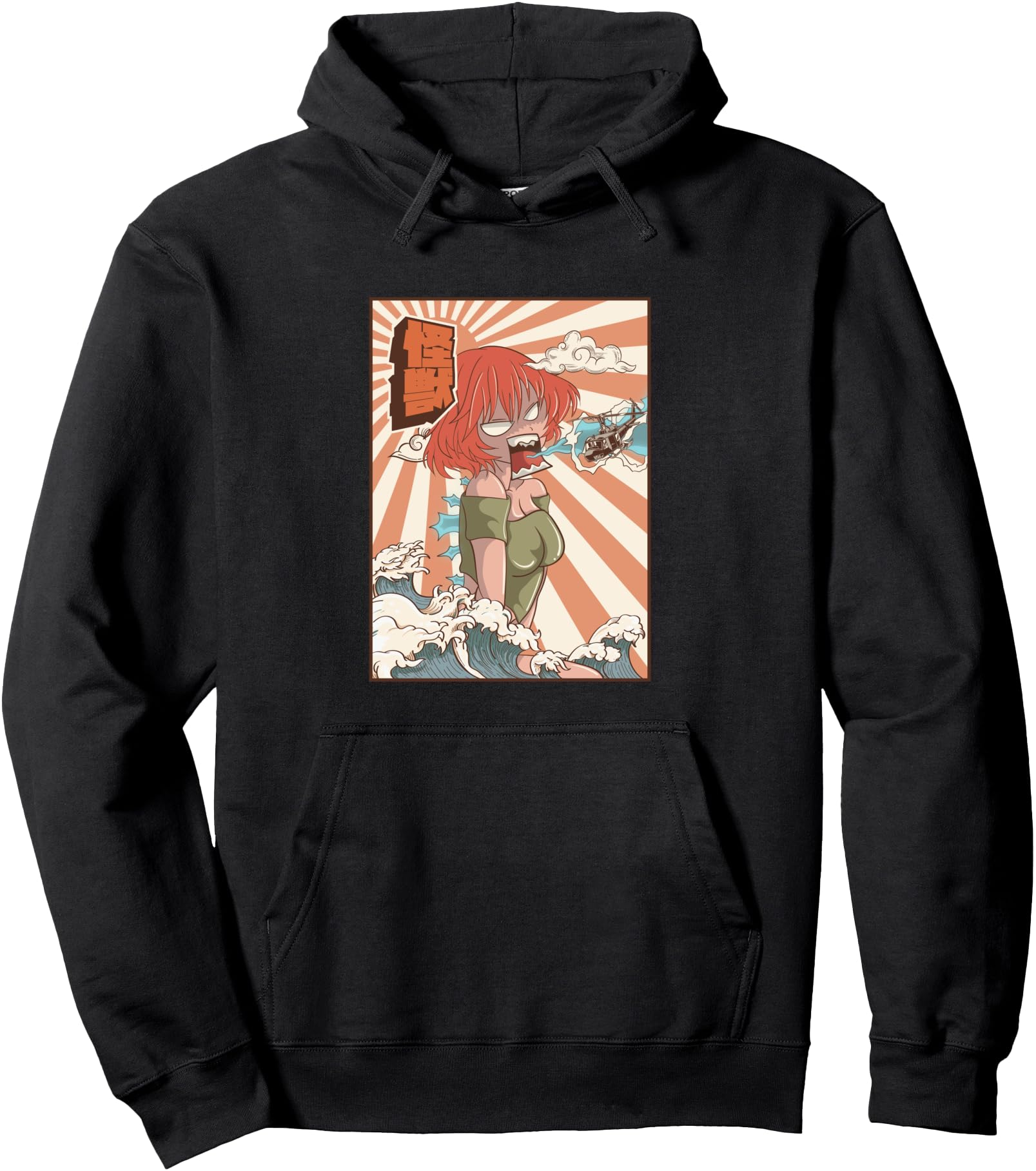 Kaiju Anime Girl Japanese Monster Pullover Hoodie