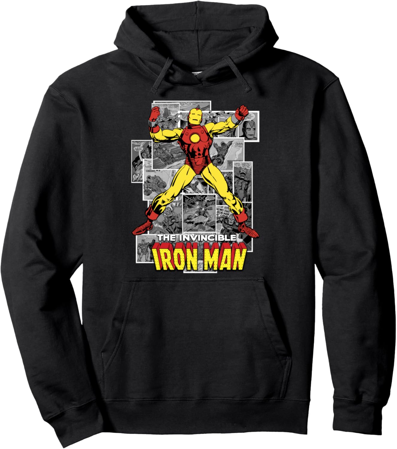 Marvel Avengers Iron Man Comic Panel Portrait Pullover Hoodie