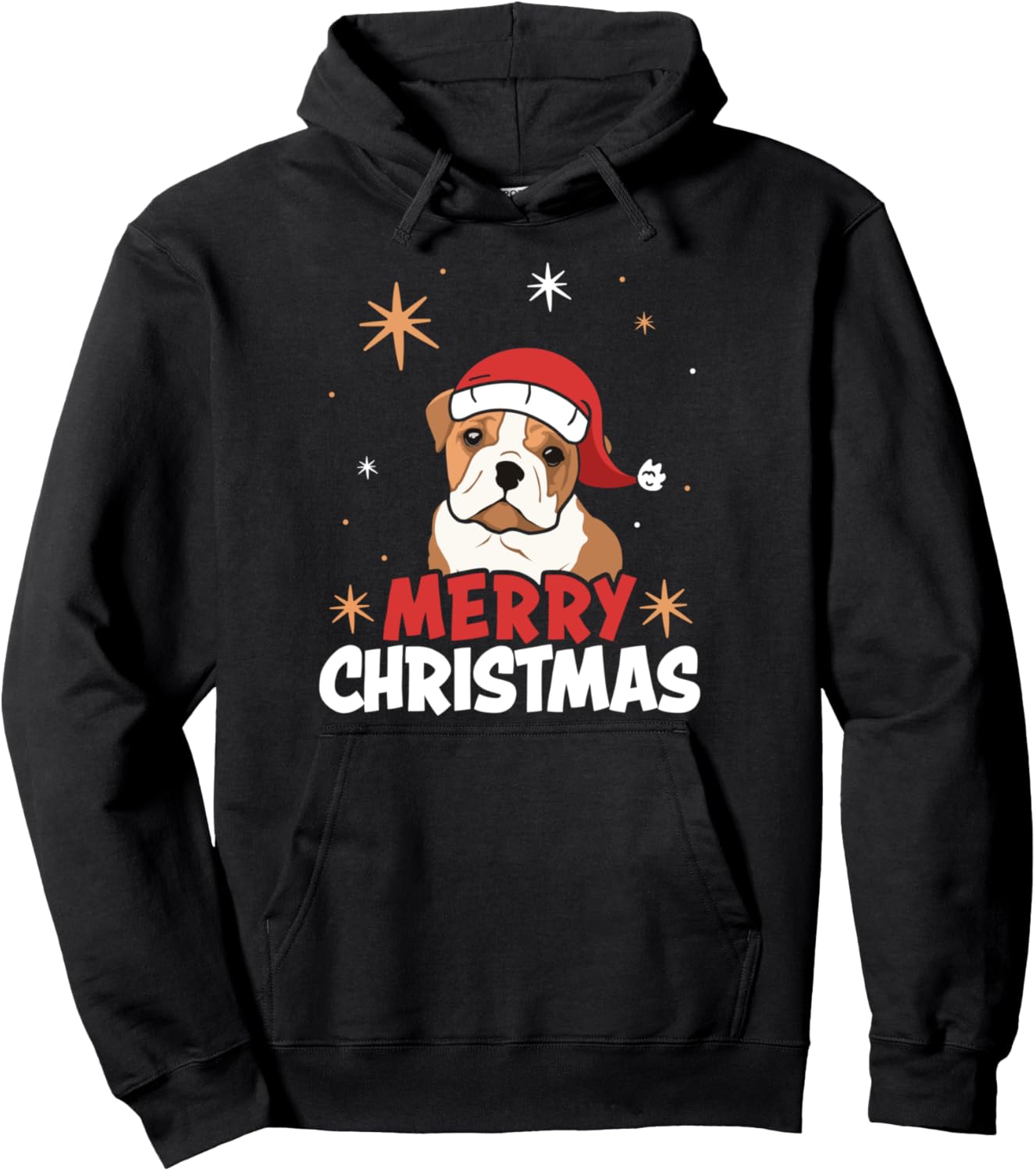 Christmas English Bulldog Santa Dog Lovers Merry Xmas Pullover Hoodie