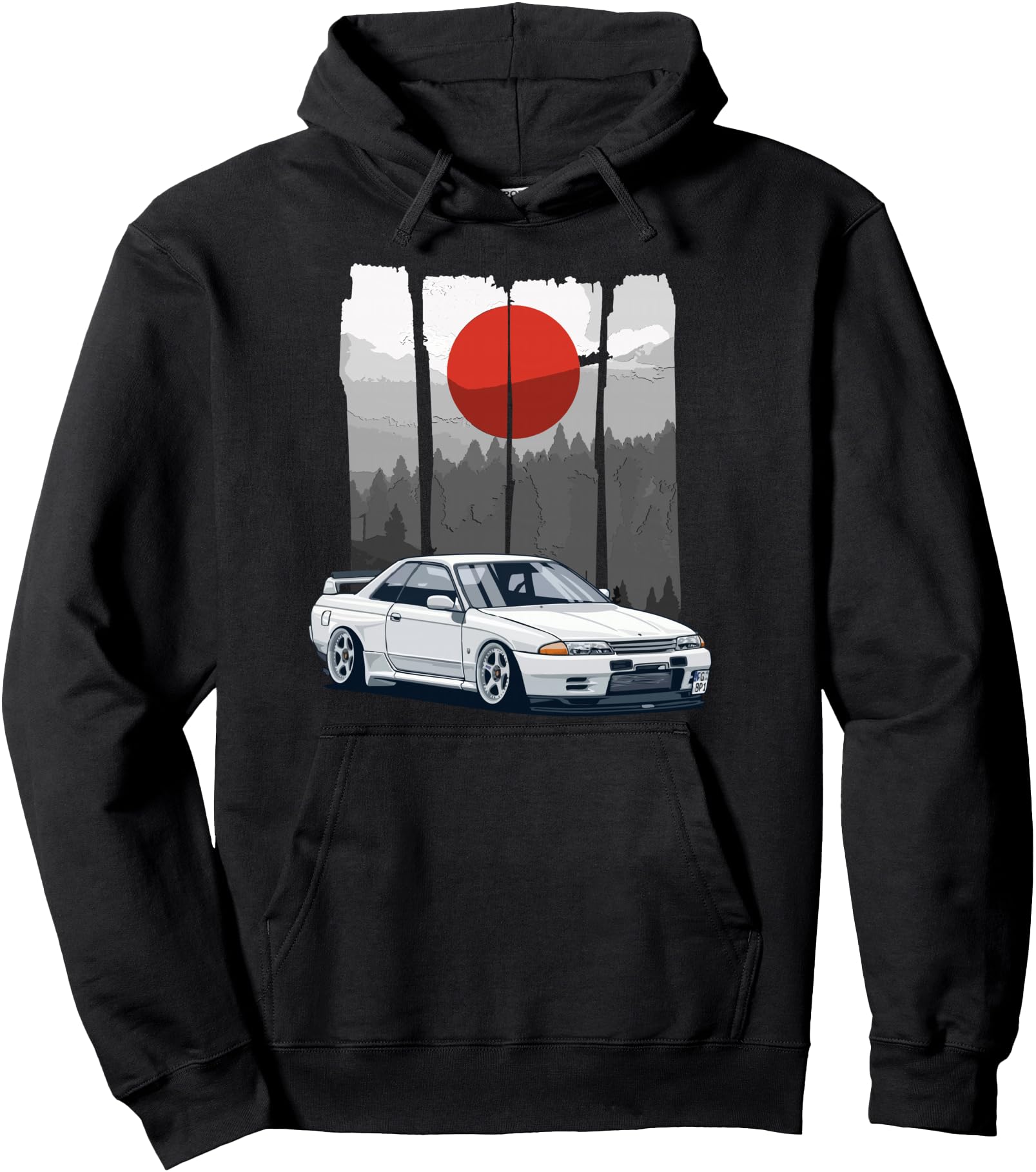 JDM Skyline R32 Car Tuning Japan Rising Sun Drift Pullover Hoodie