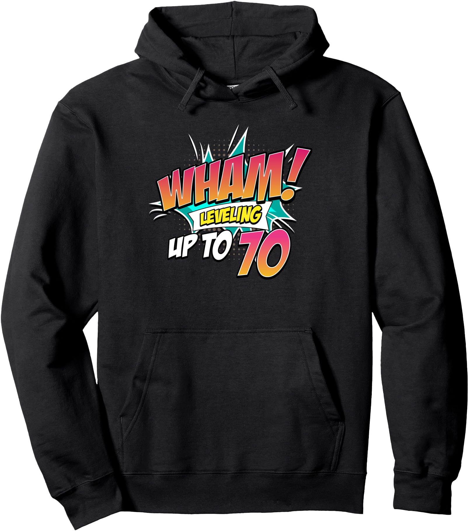 Superhero 70th Birthday Wham! 70 Years Old Comic Book Themed Pullover Hoodie