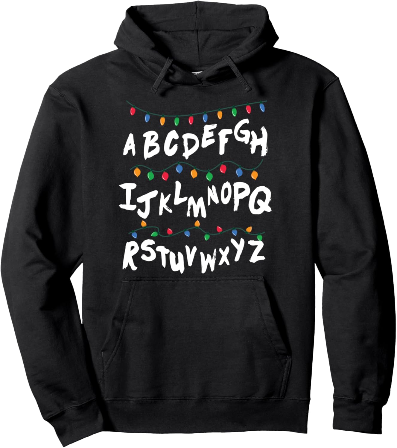 Alphabet Christmas Lights Stranger Pullover Hoodie