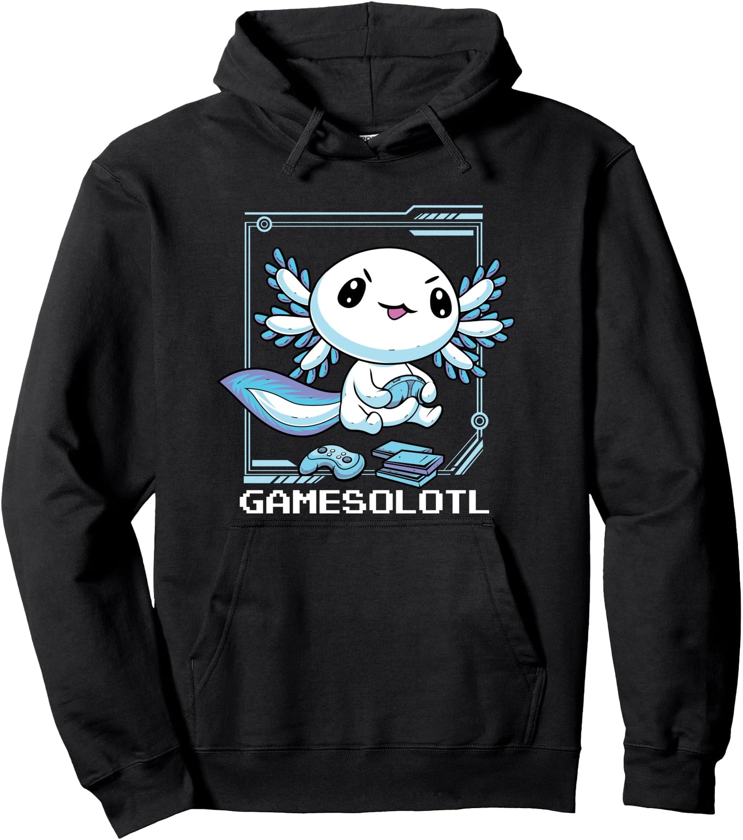 Gamer Axolotl Gamesolotl Fish Gaming Video Gamer Anime Pullover Hoodie