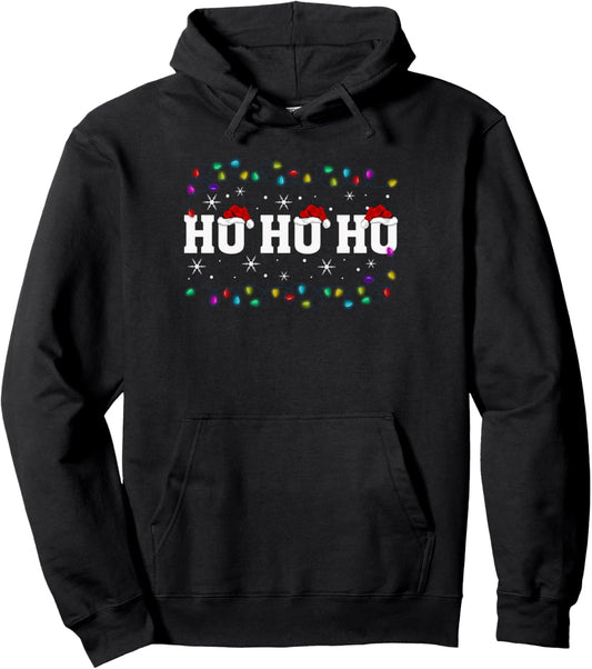 Christmas for Men Women Ho Ho Santa Claus Tee Reindeer Xmas Pullover Hoodie
