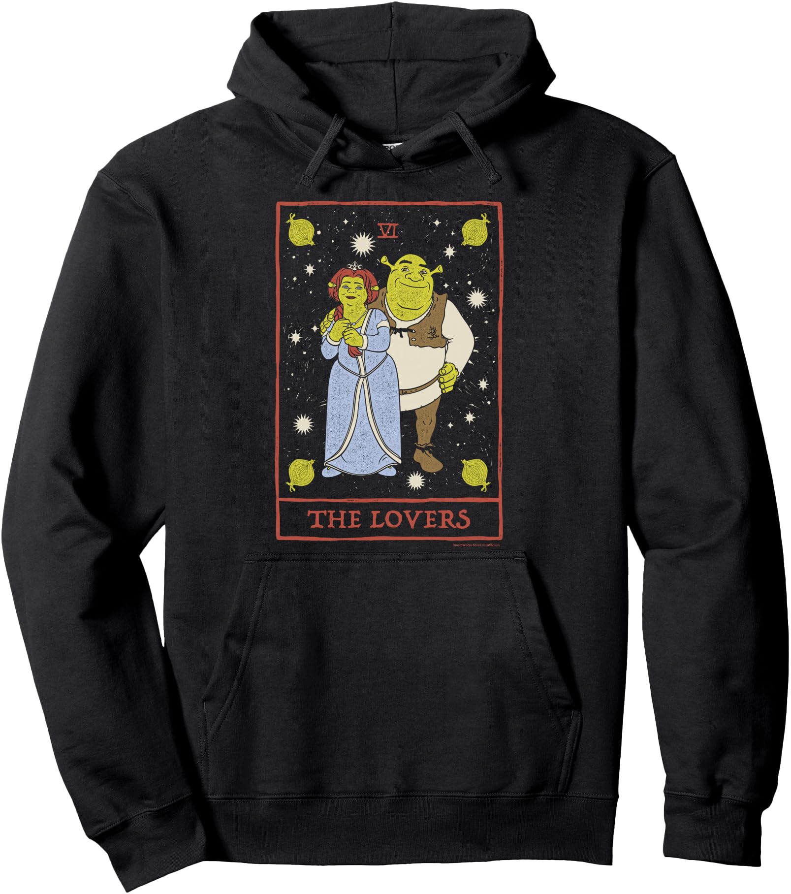 Shrek and Fiona Lovers Tarot Card Standing Pullover Hoodie