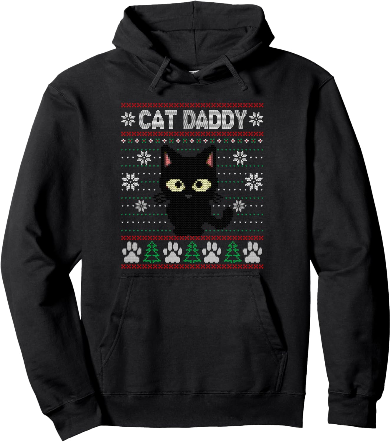 Cat Daddy Ugly Christmas Sweater Pajama Kitty Cat Lover Xmas Pullover Hoodie