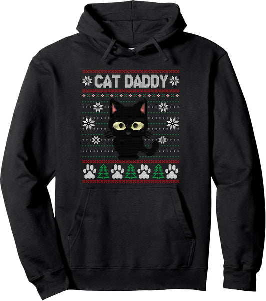 Cat Daddy Ugly Christmas Sweater Pajama Kitty Cat Lover Xmas Pullover Hoodie
