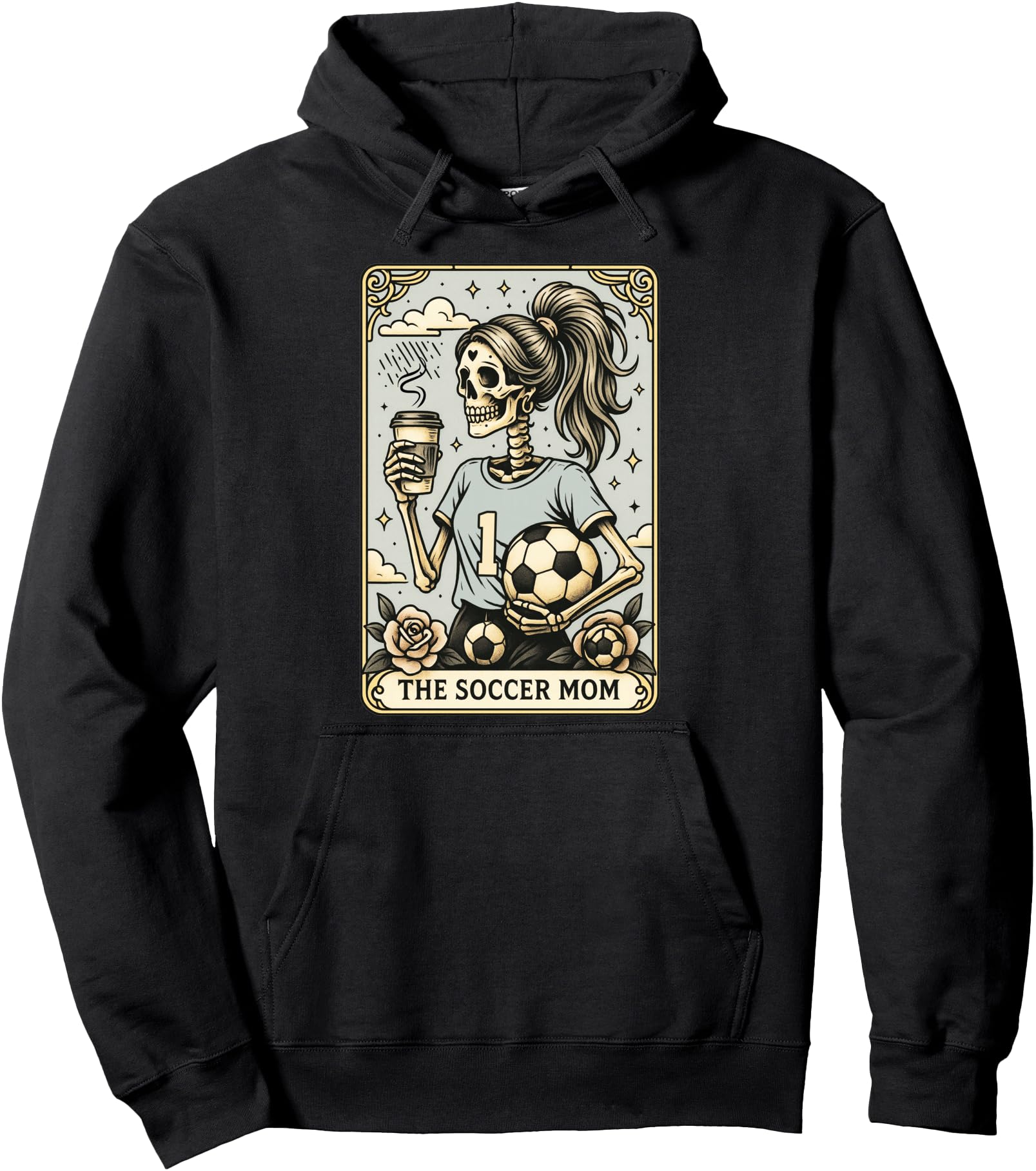 Soccer Mom Tarot Card, Vintage Halloween Soccer Mama Pullover Hoodie