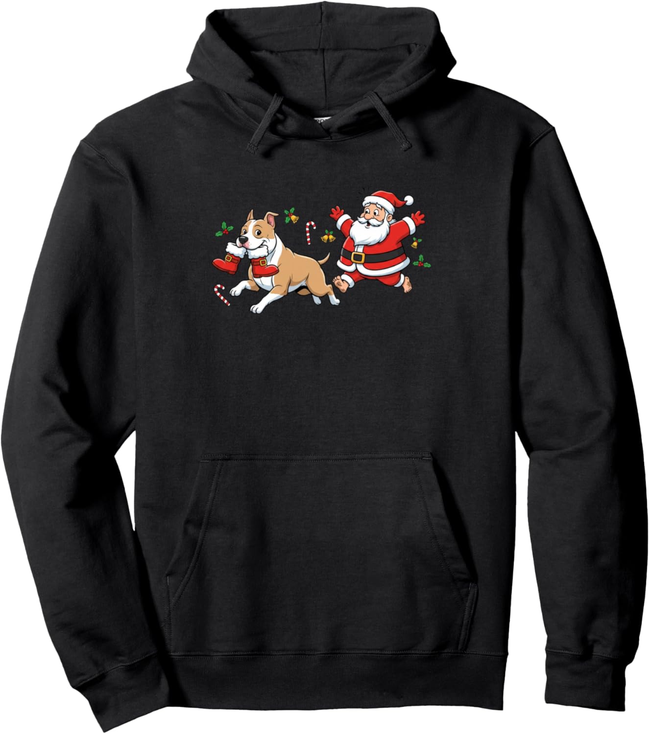 American Staffordshire Terrier Santa Claus Boots Christmas Pullover Hoodie