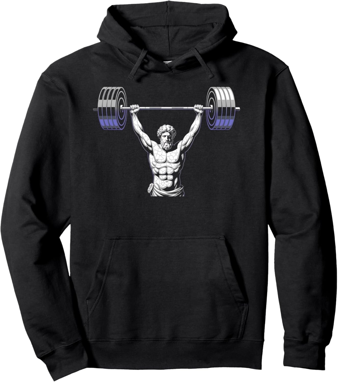 Ripped Greek God Statue Powerlifting Gym Weightlifting Pullover Hoodie